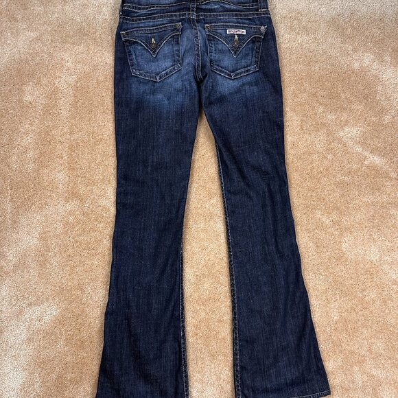 Hudson Women’s Dark Wash Denim Flare Bootcut Stretch Flap Pockets USA Made Sz 28 - Picture 1 of 7